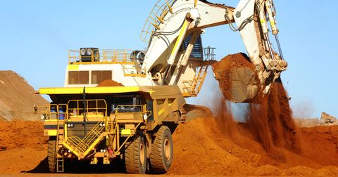 Mining equipment at work